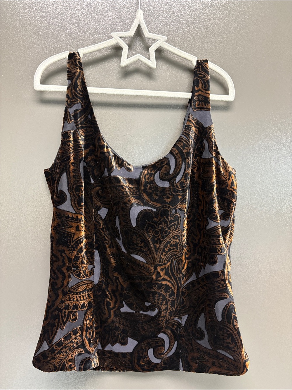 Velvet Burnout paisley silk blend top